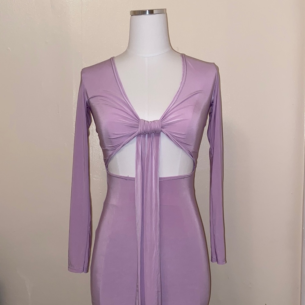 Lilac Tight Long Sleeve Dress